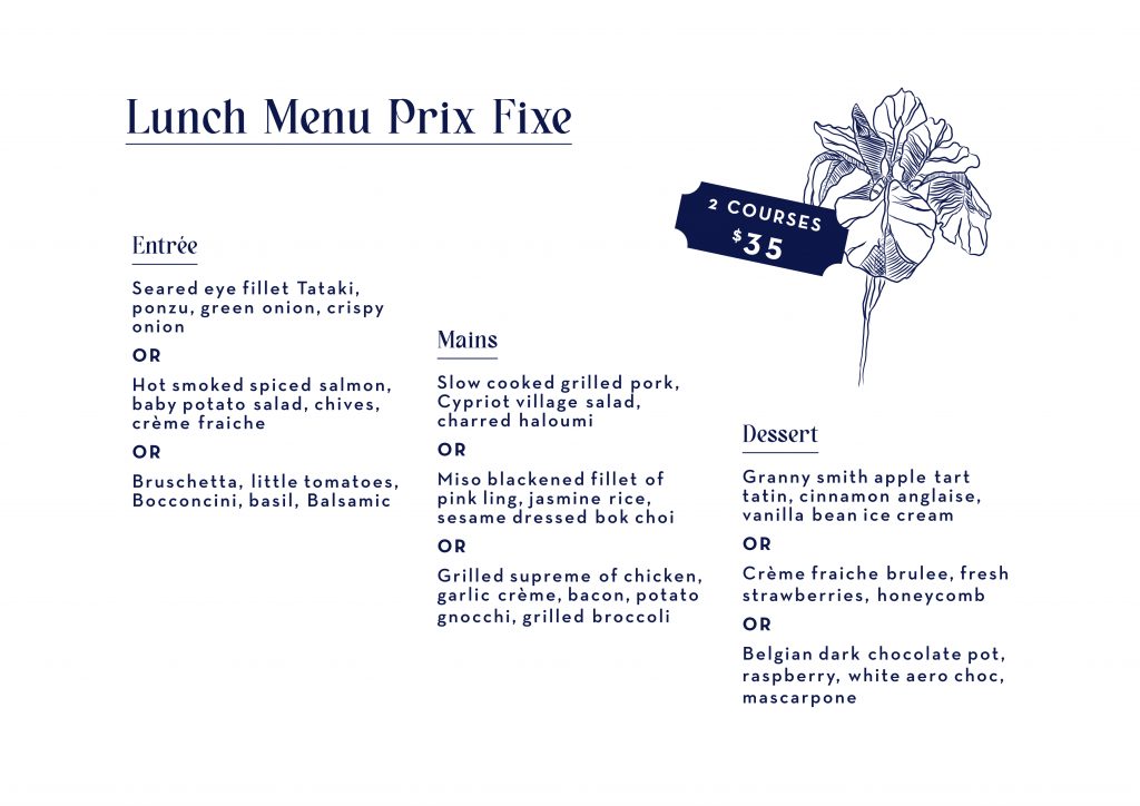 Our Prix Fixe Lunch Menu! Alida Restaurant